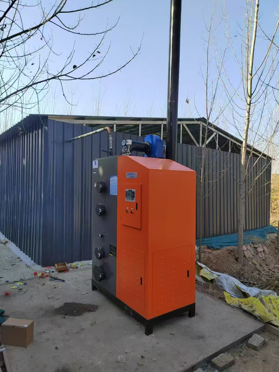 300公斤生物質(zhì)蒸汽發(fā)生器服務于新鄉(xiāng)某面筋加工廠